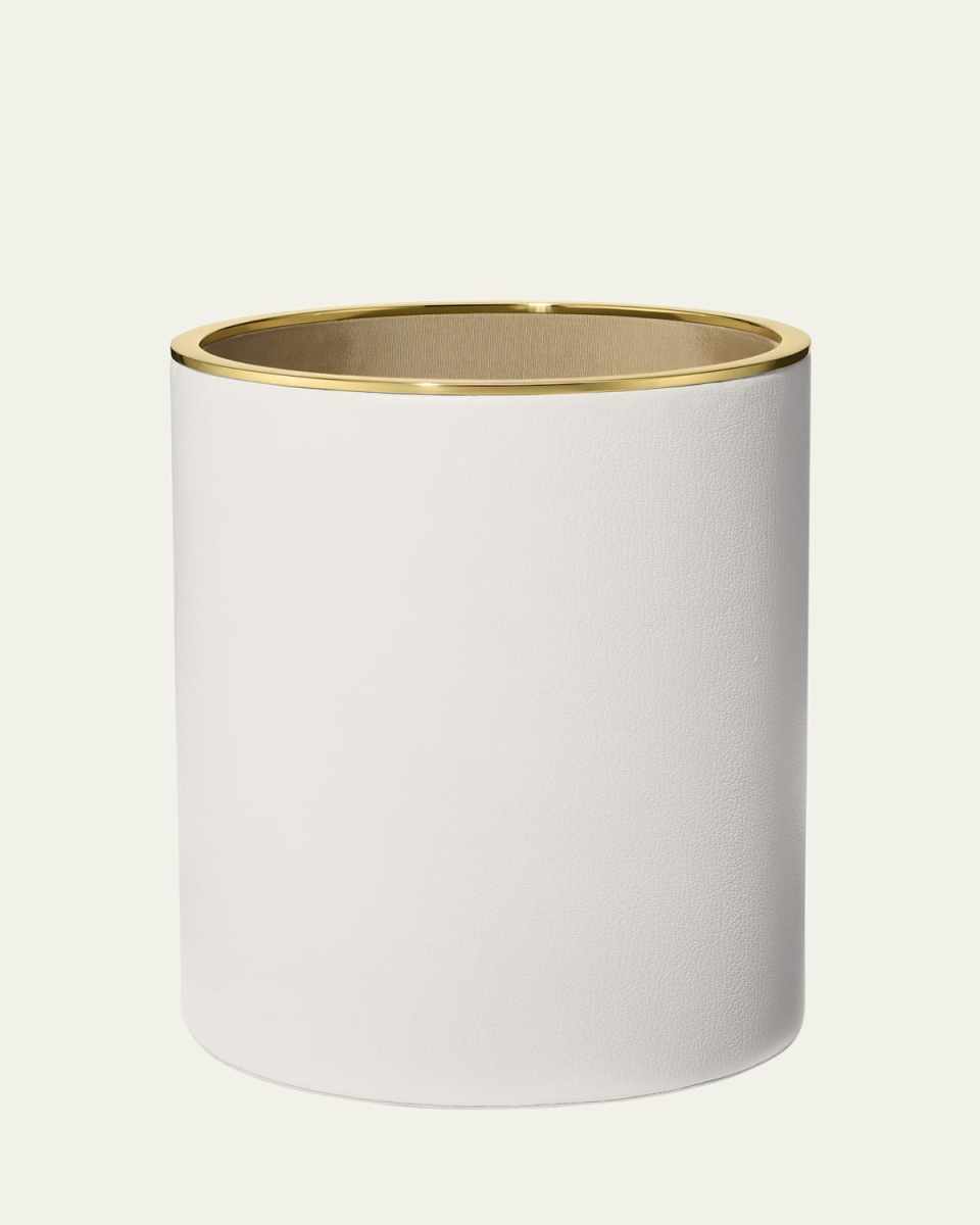 Piero Leather Wastebasket